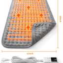 Heating Pad for Neck and Shoulders, 12"x24" Fast Heat Wrap with 5 Heat Settings & 5 Timer, Fast Heating Electric Pad with Plush Fabric, Raised Dot Texture, Light Grey