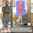 22" X 11" Led Neon Open Signs for Business 12V/2A Ultra Bright Led Neon Open Signs Plug In Electric Light Up Open Sign with ON/OFF Switch for Bar Salon Coffee Stores Club Hotel (Vertical)