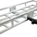 Aluminum Hitch Cargo Carrier 500 lbs Capacity - Folding Luggage Rack for SUV, Car, Truck - Fits 2" Receiver with Powder Coated Angled Shank - 60 x 20 x7 Rustproof Hitch Mount Cargo Basket