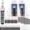 HyDren 18 Sets Personalized Baseball Acrylic Keychain Sport Team Favors with 3 Pcs UV Letter and Number Stickers for DIY Name Keychain