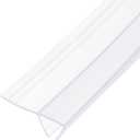 Shower Door Side Seal, WidenF-Type Shower Door Sweep for 3/8" Glass 130" Long Silicone Frameless Glass Door Seal Strip, Stop Shower Leaks, Clear
