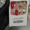 4th of July Press on Nails Medium Almond - Patriotic Fake Nails with Leopard Print French Tip, American Flag Lips & Fireworks & Star Designs, Independence Day Glue on Nails for Women 24Pcs