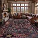 SERISSA Oriental 8x10 Large Area Rug for Living Room,Washable Rug Non Slip