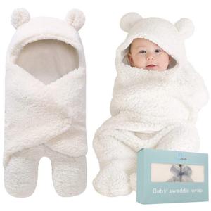Baby Swaddle Blanket | Ultra-Soft Plush Essential for Infants 0-6 Months | Receiving Swaddling Wrap White | Ideal for Baby Boy Accessories and Newborn Registry | Perfect Baby Girl Shower Gift (White)
