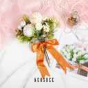 2 x Orange Silk Chiffon Ribbon,Terracotta Frayed Shimmery Silk Ribbon for Bridal Flower Bouquet Christmas Gift Wrapping Wedding Decor Invitations Decorations 1.5" x 15 Yards (5Yards X 3 Rolls)