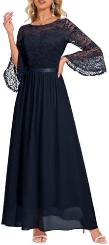 Wedtrend Women's Formal Dresses 2025 Wedding Guest Dress Bell Sleeve Bridesmaid Dresses Maxi Evening Dress Size Medium