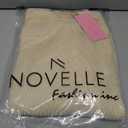 Womens White Crew Neck Sweater Long Sleeve Knit Pullover Top, Soft Fitted Winter Sweater for Women (Beige, M)