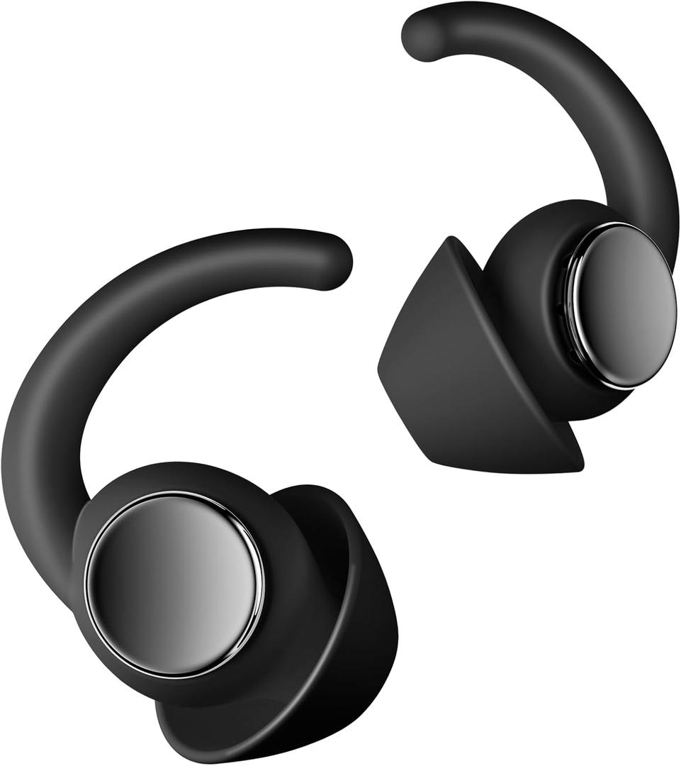 Ear Plugs for Sleeping - Noise Reduction Soft Silicone Earplugs, 2 Pairs Reusable Hearing Protection Earplugs for Noise Sensitivity, Sleep,Travel,Sound Reduction Noise Cancelling - (Black & Silver)