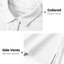 Boladeci Women's Golf Polo Shirts Short Sleeve UPF 50+ Sun Protection 4-Button Tennis Collared Shirts (White, M)