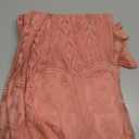 LRISES Womens V Neck Floral Embroidered Lace Wedding Maxi Dress Boho Short Sleeve Slit Bridesmaid Evening Party Dresses (Medium, Pink)