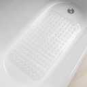 AmazerBath Bath Tub Mat, Medium Size 27.6 x 15 Inches Non-Slip Shower Mats with Suction Cups and Drain Holes, Bathroom Bathtub Mats Machine Washable (Clear)