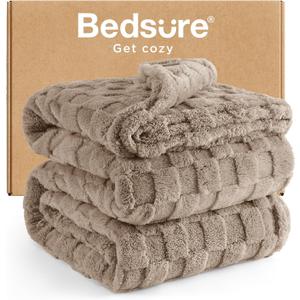 Bedsure GentleSoft Full Size Blankets for Bed Light Brown - Super Soft Cozy Fleece Blanket for Kids Girls, Large Fuzzy Throws for Bedroom Decor, 84x90 Inches