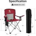 Elevon Camping Chair, Portable Folding Outdoor Chair with Arms, Cup Holder and Carry Bag