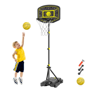Kids Basketball Hoop Indoor Outdoor Portable Adjustable Height 3.6ft-6.2ft Toddler Basketball Hoop for Kids Boys Girls Age 3 4 5 6 7 8 Little Kids Basketball Goal Backyard Sports Toy Game Gifts