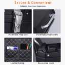 Motorcycle Top Case 45L Trunk Tail Box Bag Aluminum alloy handle With Leather Lining Anti-Theft With Lock And Back Cushion Waterproof Dustproof Easy Installation With Universal Bracket Silver, 45 liters
