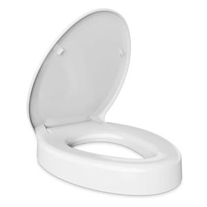 Elevated Toilet seat 3 inch, Elongated Toilet seat risers for Seniors, Slow Close, Heavy Duty, Never Loosen, Raised Toilet seat Elongated Bowl, White(18.5)