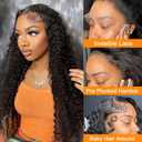 28 Inch Lace Front Wigs Black Human Hair Wave Curly Glueless 13x4 HD 180% Density Pre Plucked Natural Wigs for Women Girls