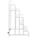 4 Steps Stair with Wheels White Industrial & Warehouse 4-Step Rolling Stairs, 54.72 in