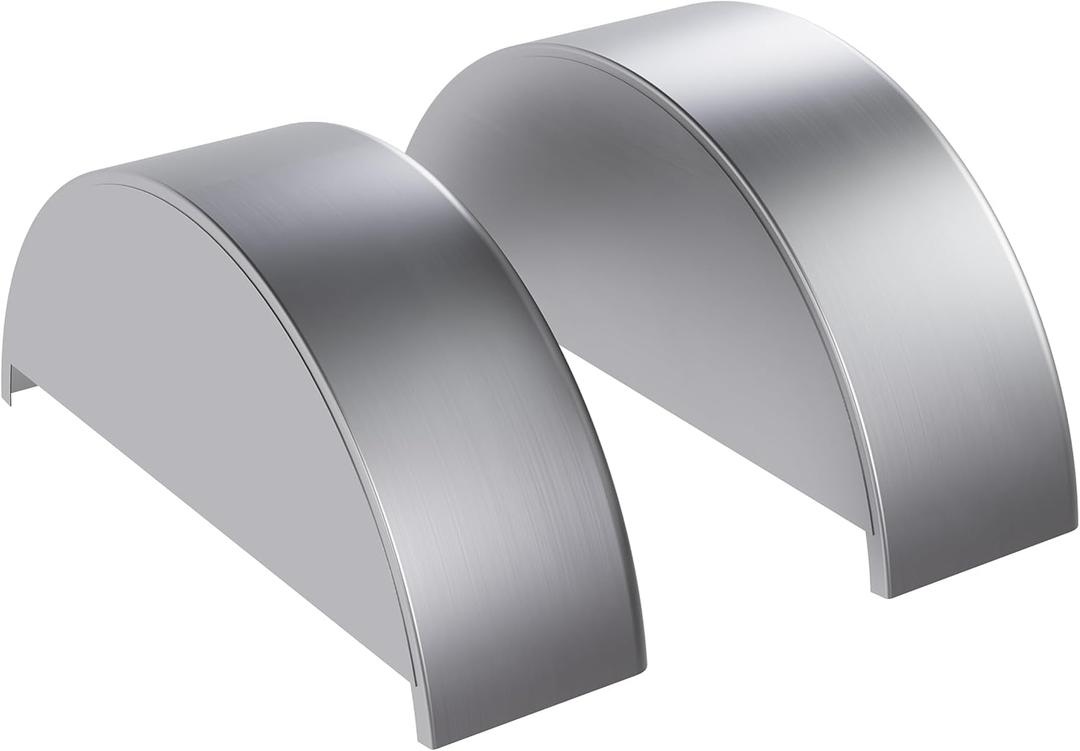 ECOTRIC Round Trailer Fenders W/Fender Backs 32-1/8"x 9-1/8" x 14-3/8"Fit 14"-16" Wheels Compatible with Car Hauler Cargo Utility Trailer Landscape Trailer 2 Pack