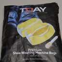 Laundry Shoe Bag for Washing Machine 2 Pcs, Reusable Shoe Washing Machine Bag for Washer and Dryer with Bonus Brush  Microfiber Sneakers Shoes Laundry Bag with Zipper, Tennis, Gym, Trainers