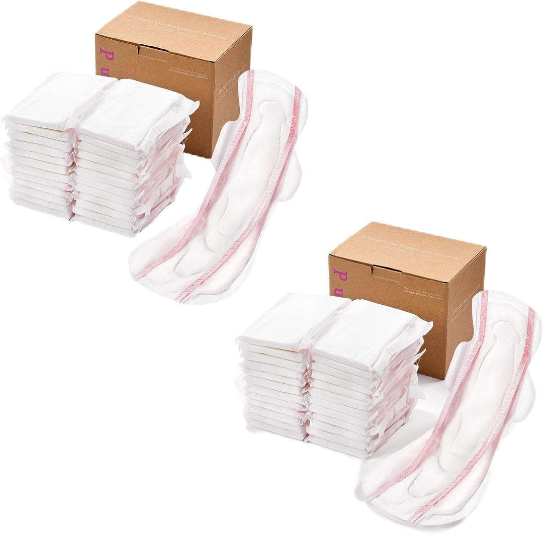 Premium Winged Maternity Peri Pads Clean & Secure Overnight Maxi Postpartum Pads, Extra Heavy Absorbency, Powerful Leak Protection, Extra Long Incontinence Pads for Women After Birth, 48 Ct (1 Count (Pack of 48))