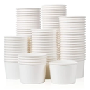 MATICAN Paper Ice Cream Cups - 50 -Count 9-Oz Disposable Dessert Bowls for Hot or Cold Food, 9-Ounce Party Supplies Treat Cups for Sundae, Frozen Yogurt, Soup, White