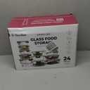 FineDine 24 Piece Premium Borosilicate Glass Meal Prep Containers Glass - Airtight Food Storage Containers with Lids, Hinged Locking Lid, BPA Free, For Meal Prep/Freezer/Oven (Grey)