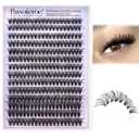 Pawotence Lash Clusters 40D 280pcs Cluster Eyelash Extensions 9-16mm Mix Eyelash Clusters Lash Extension Individual Lashes for Self Application (40D, 0.07D, 9-16mm)