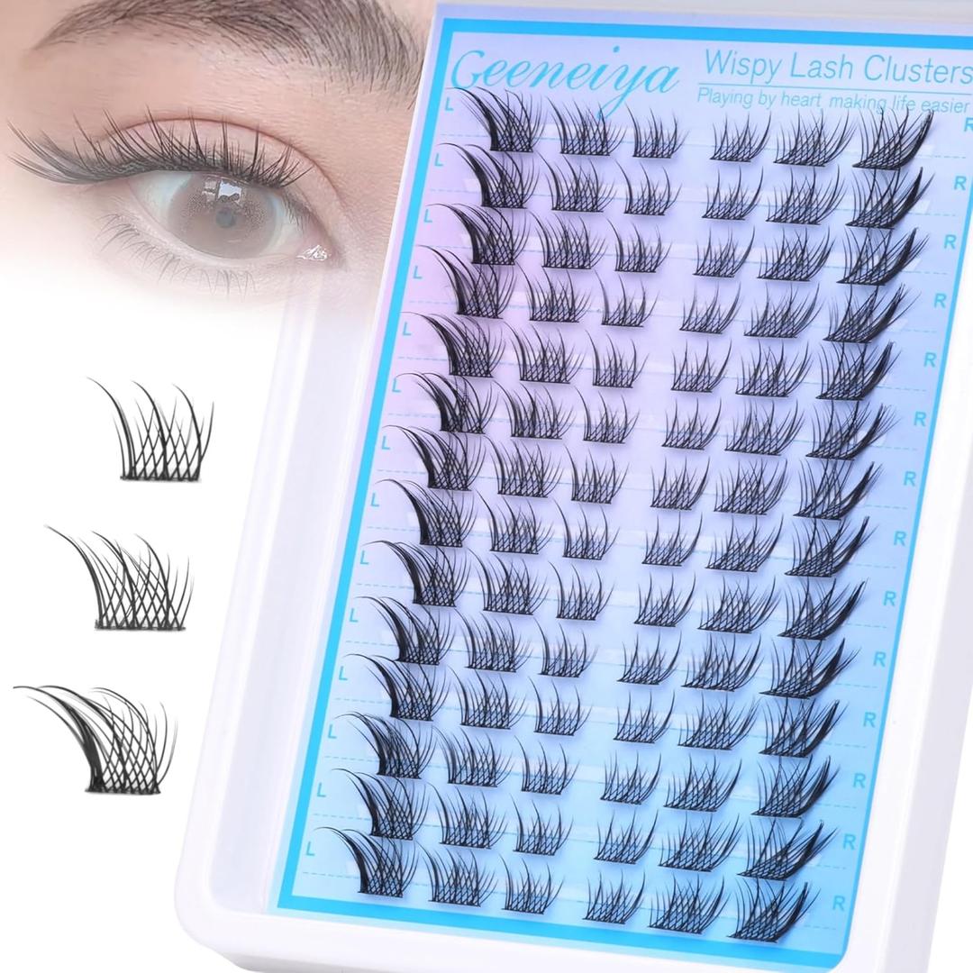 Manga Lash Clusters Fairy Cat Eye Lash Clusters Natural Fox Eye Eyelashes Clusters Wispy C Curl Cluster Eyelash Extensions Anime DIY Individual Lashes Natural Look by Geeneiya, Left and Right