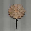 dwellington Flower Towel Hooks Decorative Hooks Hanger for Hanging Clothes, Keys, Towels - Decorative Wall Mount Hook Command Single Rack for Entryway, Bathroom, Kitchen (Natural)