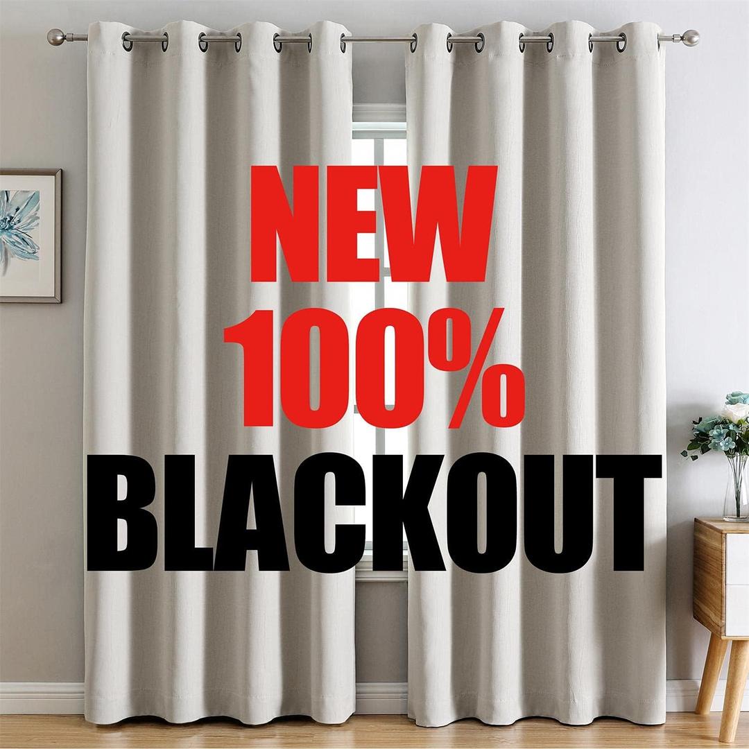 G2000 100% Blackout Curtains for Bedroom Living Room Curtains 95 Inches Long Beige Curtains Room Darkening Window Grommet Curtains Thermal Lined Insulated Light Blocking Noise Reducing 2 Panels Set