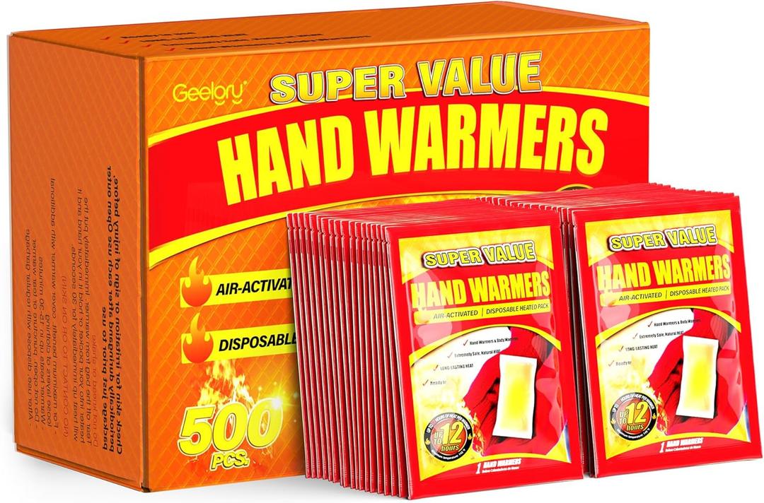 Hand Warmers Disposable 10/30/55/90/175/125/240/375/500/700Pcs, Long-Lasting Up to 12 Hours for Warm Body, Safe Portable Hand Warmers for Hand & Foot, Heater for Camping, Fishing, Winter