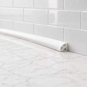 3/4 Inch Flexible Quarter Round Molding, Peel and Stick Rubber Floor Trim, Quarter Round Trim with 3m Tape, Self-Adhesive Bathtub Trim Molding(Hollow, 240Inch)