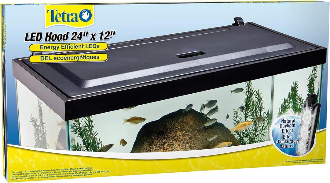 Tetra LED Aquarium Hood, Low Profile, Energy Efficient Hood With Lighting (24 Inch)