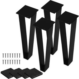 NXN-HOME 12 inch Metal Bench Legs Triangle-Shape Furniture Legs, Solid Steel Table Legs Metal Couch Legs Metal Legs for Sofa Couch Dresser Coffee Table (Set of 4)