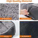 Dog Bed for Small Dogs Washable, Super Soft Durable Cat Bed, Warming Soft Calming Puppy Bed Pet Bed with Anti-Slip Bottom, Grey, 20 x 19 x 6inch