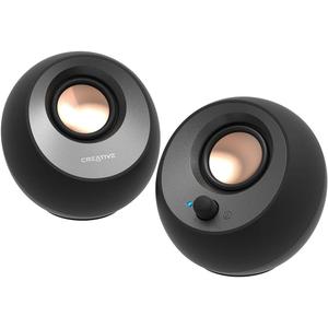 Creative Pebble V3 Minimalistic 2.0 Desktop Speakers With USB-C Audio, Clear Dialog Enhancement, Bluetooth 5.0, 8W RMS, 16W Peak Power, USB-A Converter (Black)