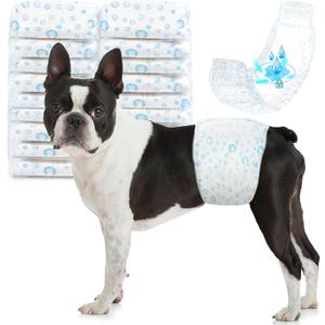 Dog Diapers Male 100Ct, Male Dog Diapers Disposable with Wetness Indicator, Adjustable Puppy Diapers, Super Absorbent & Breathable Male Dog Wraps, 360 ° Leak-Proof for Incontinence & Marking, M
