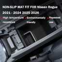 SENSHINE Center Console Liner for Nissan Rogue Accessories 2021 2022 2023 2024 2025 2026 Cup Holder Insert Coaster Door Pocket Mats Non-Slip Pad Anti Dust Interior Trim 17PCs Set (Black Trim)