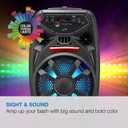 iLive Bluetooth Party Speaker with FM Radio, USB, LED Lights & Wheels
