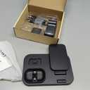 Wireless Charging Station 3 in 1 RJR Compatible with Apple Devices, Charging Dock for iWatch, Built-in Wireless Charger Stand for iPhone Series AirPods Gifts (with 18W Adapter) Rose Gold