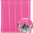 10 x 10 Feet Pink B Backdrop Curtain for Partie, Background Curtains for Photoshoot, Birthday, Wedding, Halloween, Thanksgiving, Christmas Day, New Year Party Decorations 5Ft x 10Ft, 2 Panels