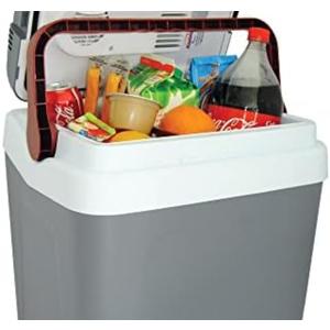 Koolatron Electric Portable Cooler Plug in 12V car Cooler 25 L (26 qt), No Ice Thermo Electric Portable Fridge for Camping, Travel Road Trips Trucking with 12 Volt DC Power Cord, Gray/White.