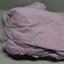 MooMee Bedding Sheet Set 100% Washed Cotton Linen Like Textured Breathable Durable Soft Comfy (Heathered Light Purple, Queen)