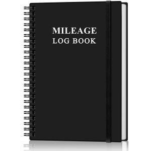 Mileage Log Book - Vehicle Maintenance Log Book, Mileage Log Book for Business, Track Mileage, Expenses, Gas Consumption, Lubrication, Repairs & Accessories, 5.8" x 8.3",Black