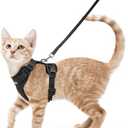Rabbitgoo Cat Harness and Leash Set, Escape Proof Kitten Harness for Safe Outdoor Walks, Soft Breathable Adjustable Vest , Black, XS