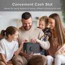 Kids Mini Safe Small Cash Box GoldenKey Black Macaron 7x9.4x6.3 Money Security Safe with Coin & Bill Slot, Keypad & Key Lock, USB Backup, DIY Stickers, Piggy Bank for Home