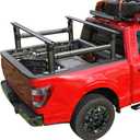 Ladder Rack for Truck with Side Bars, 800 LBS Capacity Truck Bed Rack, 19"-25" Height-Adjustable Aluminum Truck Ladder Racks, Fit for Ford F150/Ram 1500/Chevy Silverado/Sierra No Bed Rails