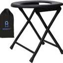 Portable Toilet for Camping, Foldable Outdoor Temporary Commode, Emergency Porta Potty/Bathing Auxiliary Stool for Elderly & People with Mobility Difficulties, Yoni Steam Seat, Sitz Bath Stool