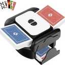Card Shuffler - Rechargeable 2600mAh Automatic Card Shuffler with Auto-Stop Auto/Manual Modes Low Noise Jam-Free Electric Shuffler for 12 Decks Compatible with Poker, Blackjack, Popular Card Games